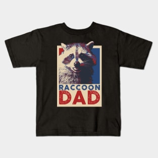 Raccoon Dad Pop Art Style Kids T-Shirt